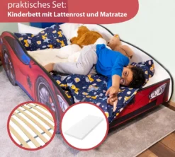 Alcube® Autobett 80x160 Cm PKW Spider CAR Mit Matratze Und Lattenrost Spielbett Kinderbett 80x160 Cm Für Kleine Spinnenmann - Rot -Kinderbett Geschäft 819f1cdee3bf9e448b072b47e42ddd31
