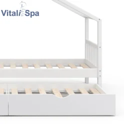VitaliSpa Kinderbett + Bettschublade Design Weiß 208 X 146 X 97 Cm Massivholz -Kinderbett Geschäft 82b1547193956f56080a6085fd848d1e