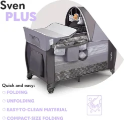 Reisebett Lionelo Sven Plus Grey Scandi Babybett Kinderbett Mit Wickelablage Klappbar -Kinderbett Geschäft 82bafbfc9e2039060516e6c487fb91e3