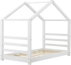 Kinderbett Mit Lattenrost Hausbett Weiß 80x160 Cm Bettenhaus Bett Jugendbett [en.casa] -Kinderbett Geschäft 84f838b4dd5a5cc5ec4b8a2ebe412fff