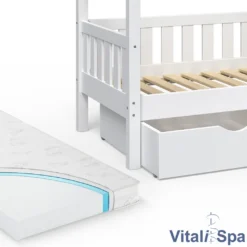 VitaliSpa Kinderbett + Schubladen + Matratze Design Weiß 167,6 X 87,6 X 133,6 Cm Massivholz 14 VitaliSpa Kinderbett + Schubladen + Matratze Design Weiß 167,6 X 87,6 X 133,6 Cm Massivholz -Kinderbett Geschäft 8647de6b6d69b6e9525af04ae38e7a36