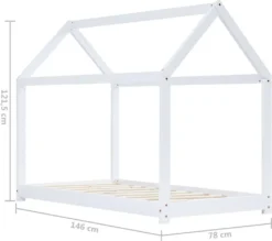 VidaXL Kinder-Bettgestell Weiß Massivholz Kiefer 70 X 140 Cm -Kinderbett Geschäft 874d5489b15a5b8717eb5a79fb051f4e