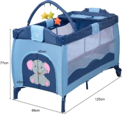 COSTWAY Reisebett Klappbar Babyreisebett Kinderreisebett Mit Rollen Babybett Kinderbett Inkl. Spielbogen Tragetasche Wickelauflage Blau -Kinderbett Geschäft 87658b598d97b239c8642f201d804529