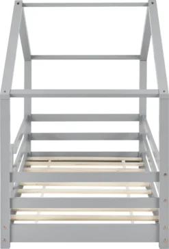 Kinderbett Mit Rausfallschutz 90x200 Cm Bettenhaus Hausbett Hellgrau [en.casa] -Kinderbett Geschäft 876d04267fd8d37c1e9ff1b2dfce2cd1