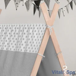 VitaliSpa Kinderbett + Überwurf Tipi Natur 208 X 163 X 96 Cm Massivholz -Kinderbett Geschäft 881ec5f0826aec36db17e35648aa1bf9