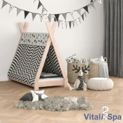 VitaliSpa Kinderbett Tipi Natur 140 X 137 X 70 Cm Massivholz -Kinderbett Geschäft 8af7cb2e91f07841f95a345edba25b39