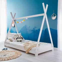 Tipi Bett ELIN Aus Massiver Kiefer In 90 X 200, Kinder Hausbett Mit Dach, Modernes Indianer Spielbett Für Kinder, Weiß Lackiert -Kinderbett Geschäft 8be2e7cde9f1c1d0d282d9be1e69e6dc