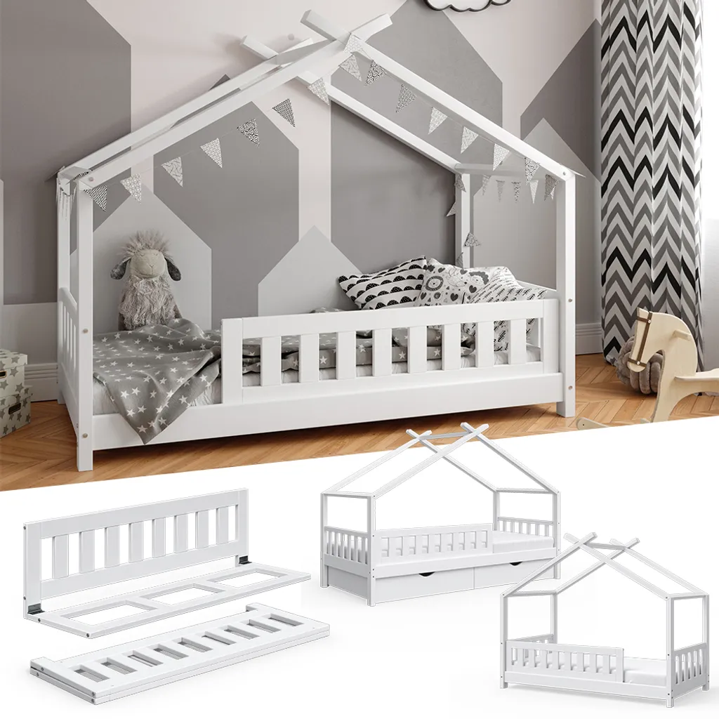 VITALISPA Rausfallschutz Für Kinderbett Bettschutzgitter Bettgitter 120cm Holz 3 VITALISPA Rausfallschutz Für Kinderbett Bettschutzgitter Bettgitter 120cm Holz