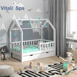 VitaliSpa Kinderbett Hausbett Spielbett Wiki 80x160 Inkl Matratze 2 Schubladen -Kinderbett Geschäft 92098c7eccdb7456bb5db52da108c254