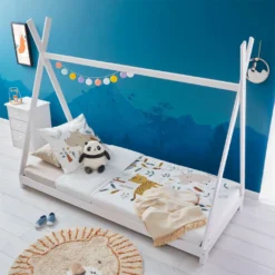 Tipi Bett ELIN Aus Massiver Kiefer In 90 X 200, Kinder Hausbett Mit Dach, Modernes Indianer Spielbett Für Kinder, Weiß Lackiert -Kinderbett Geschäft 953caba2ae56a51a10dae83db2982b42