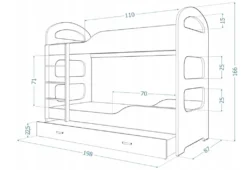 Etagenbett Für Kinder PATRIK + Matratze + Lattenrost - , Kinderbett, Hochbett, Stockbett Kinder, 180x80, Weiß/rosa -Kinderbett Geschäft 95f945d75b766431c774b76cf742060c
