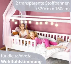 Alcube® Hausbett Deko-Set In Rosa Für Hausbetten Kinderbetten I 3er-Set Baldachin, Wimpelkette Und Lichterkette -Kinderbett Geschäft 977d4aae1413f2ac3436fe90858f33f7