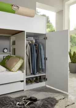 RELITA Etagenbett Sina Mit 2 Liegeflächen á 90 X 200 Cm, Inkl. Bodenplatten Als Auflage Für Die Matratzen, Inkl. Kleiderschrank (ohne Bettschublade) -Kinderbett Geschäft 97d20925338ec3857de879fcc9bcb30c