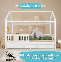 Alavya Home® Hausbett 90 X 200 Cm Mit Buchablage Weiß - Mit Schubladen -Kinderbett Geschäft 989cd973b1cfb4a8a5eeea53c41cb973