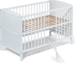 Babybett Kinderbett Kombi-Bett NELE 2 In 1 Umbaubar Weiß Mit MATRATZE -Kinderbett Geschäft 98e68f452bbede42e35d157cb2b7da6e