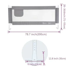 Zehnhase Bettgitter Bettschutzgitter Kinderbettgitter Babybettgitter 200 Cm, Grau, 1 Seite -Kinderbett Geschäft 99b8a5af1eb8a5738da2e5ae8d3cc696