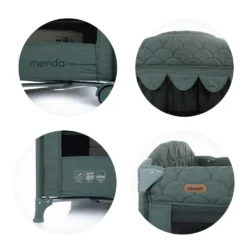 Chipolino Reisebett Merida Leinen, Aufbewahrungstasche, Zwei Ebenen, Matratze Dunkelgrün -Kinderbett Geschäft 9b2551c831a6e52fb1b898b2734ec7cb