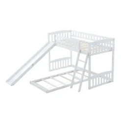 Merax Etagenbetten 90x200cm/90x200cm Hochbett Für 2 Kinder, Doppel Stockbett Teilbar Zu 2 Einzelbetten, Kinderbett Mit Rutsche Und Lattenrost, Weiß -Kinderbett Geschäft 9b433706bb0c575f577515a786f30055