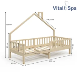VitaliSpa Kinderbett + Matratze Noemi Natur 93 X 208 X 155 Cm Massivholz -Kinderbett Geschäft 9e34729be173a125c3eeb4ff2d34900b