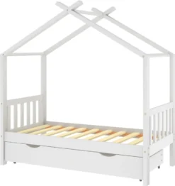 VidaXL Kinderbett Mit Schublade Weiß Massivholz Kiefer 80x160 Cm -Kinderbett Geschäft a1620cb50b25c1539a70290098044305