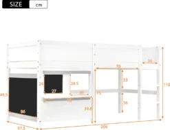 Merax Etagenbett 90x200 Cm Kinderbett Hochbett Mit Zwei Beschreibbaren Tafeln, Klein Ablage Und Leiter, Spielbett Aus Kiefer Für Jungen Und Mädchen, Weiß -Kinderbett Geschäft a1f2361c761f44f0045fae8b3572f527