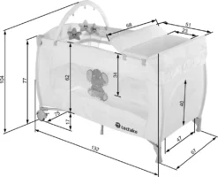 Tectake Kinderreisebett Elefant 132x75x104cm Mit Wickelauflage Und Transporttasche - Braun -Kinderbett Geschäft a482a95c8d2ed8b51695c77774a52867