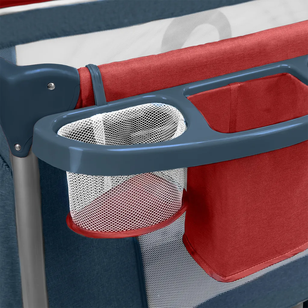 Lionelo Thomi Baby Reisebett Laufstall Kinderreisebett Mit Karussell Wickeltisch Rot-Blue 11 Lionelo Thomi Baby Reisebett Laufstall Kinderreisebett Mit Karussell Wickeltisch Rot-Blue – Bild 9