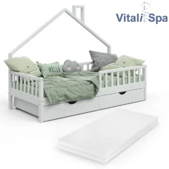 VitaliSpa Kinderbett + Schubladen+ Matratze Noemi Weiß 93 X 208 X 155 Cm Massivholz -Kinderbett Geschäft a767bc4ccaf3168fb58e3476f0414dfb