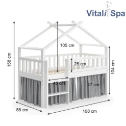 VitaliSpa Hausbett + Matratze Adis Weiß 168x158 Cm Massivholz -Kinderbett Geschäft a82923c4a28c7705b8fc3a6e50a2222f