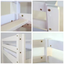 Homestyle4u 522, Kinder Hochbett Mit Rutsche Leiter Turm Tunnel Vorhang Pirat 90x200 Cm, Schwarz Massivholz Weiß -Kinderbett Geschäft ade20b9d41e26357085ae546cebae0ee