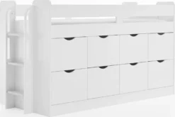 Funktions-/Hochbett FLORI, LF 90 X 200 Cm Inkl. Lattenrost Und 8 Großen Schubladen -Kinderbett Geschäft ae37e8e8c6b1533354b5d19ad182a41f