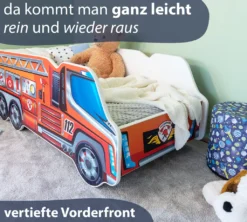 Alcube® Autobett 70x140 Cm LKW Feuerwehr Mit Matratze Und Lattenrost Kinderbett 70x140 TRUCK Spielbett Massivholzbett Rot -Kinderbett Geschäft aeeecd1469e3fe66128df59c3071009c