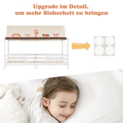 Merax Kinderbett 90x200 Cm Hausbett Mit Rausfallschutz Und Stoffzeltaufsatz, Lattenrost Und Dach, Jugendbett Kinderhaus, Weiß -Kinderbett Geschäft b02de8bf80874879a3487125701fd55f