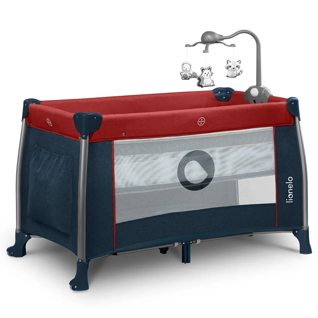 Lionelo Thomi Baby Reisebett Laufstall Kinderreisebett Mit Karussell Wickeltisch Rot-Blue 9 Lionelo Thomi Baby Reisebett Laufstall Kinderreisebett Mit Karussell Wickeltisch Rot-Blue – Bild 7