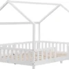 Kinderbett Sisimiut 140x200 Cm Hausbett Mit Rausfallschutz Bettenhaus Mit Lattenrost Kiefernholz Weiß