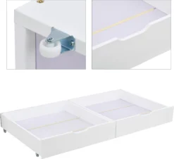 Merax Kinderbett Hausbett Mit Rausfallschutz Und Schubladen, Massivholz Spielbett 160x80 Cm Babybett Mit Lattenrost Und Fenster, Weiß -Kinderbett Geschäft b32aeb70b5d9f7c22326aad22cf075f9