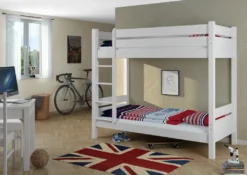 Hochbett Mit Überlänge 80x220 Etagenbett Kiefer Weiß Nische 100 Zubehör Wählbar V-60.16-08-220Wohne Zubehör