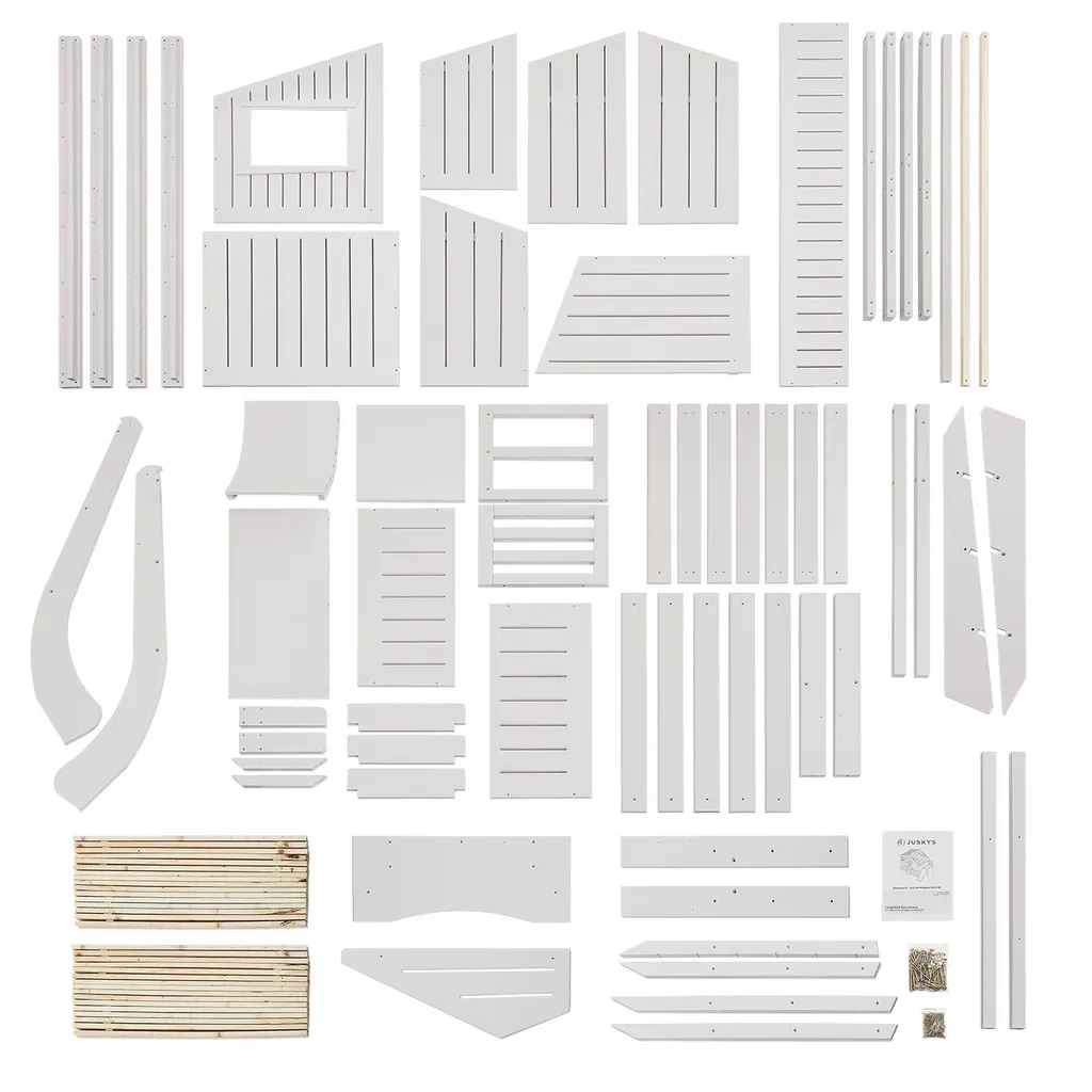 Juskys Kinderbett Baumhaus 90 X 200 Cm Mit Dach, Rutsche & Leiter – Etagenbett Weiß Für Kinder – 2x Lattenrost Bis 150 Kg – Hausbett Aus Massivholz 14 Juskys Kinderbett Baumhaus 90 X 200 Cm Mit Dach, Rutsche & Leiter – Etagenbett Weiß Für Kinder – 2x Lattenrost Bis 150 Kg – Hausbett Aus Massivholz – Bild 12