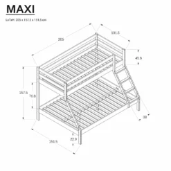Bubema Maxi Kinder Etagenbett / Hochbett, Buche Massiv, Natur Oder Weiß Lackiert : Weiß Lackiert -Kinderbett Geschäft b867f4924507fcd15611405fac70c05d