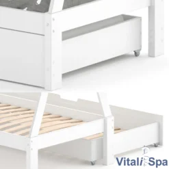 VitaliSpa Kinderbett + Bettschublade Tipi Weiß 208 X 183,5 X 96 Cm Massivholz -Kinderbett Geschäft b97ea1c620df66061f2c62520ab81272