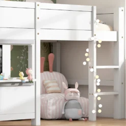 Merax Etagenbett 90x200 Cm Kinderbett Hochbett Mit Zwei Beschreibbaren Tafeln, Klein Ablage Und Leiter, Spielbett Aus Kiefer Für Jungen Und Mädchen, Weiß -Kinderbett Geschäft bb1842fe5408d7935061690f14da1354