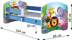 ACMA Jugendbett Kinderbett Junior-Bett Komplett-Set Mit Matratze Lattenrost Und Rausfallschutz Blau 02 Animals 160x80 -Kinderbett Geschäft bbe96577e6f5b04d81e4954c24cb8545