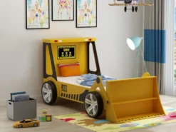 Kinderbett Spielbett - 90 X 190 Cm - MDF - Gelb - CONSTRUCTOR