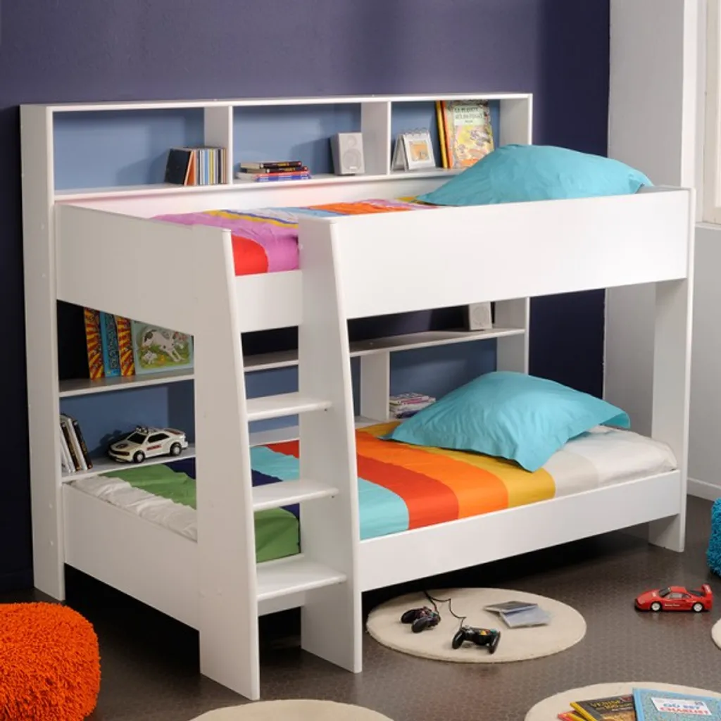 Etagenbett Weiß Inkl Regale + Rückwand + Boden Für Matratzen Kinderzimmer Stock Doppel Hoch Spiel Kinderbett 5 Etagenbett Weiß Inkl Regale + Rückwand + Boden Für Matratzen Kinderzimmer Stock Doppel Hoch Spiel Kinderbett – Bild 3