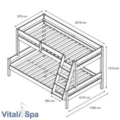 VITALISPA Kinderbett EVEREST Etagenbett Weiß Hochbett Spielbett Massiv Stockbett -Kinderbett Geschäft bd7f8d3acd98e937ffb177f1e46c07f2