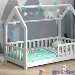 VitaliSpa Kinderbett Hausbett Spielbett Wiki 80x160cm Matratze Rausfallschutz -Kinderbett Geschäft bfe65c46518bc79a80a7d0e3bd2a4f31