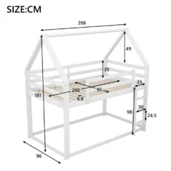 Merax Etagenbett 90x200 Cm Kinderbett Mit Leiter, 2 Einzelbetten Hochbett Für Kinder, Kiefernholzbett, Weiß -Kinderbett Geschäft c06aa4dfeb6f71512065e1085db0853d