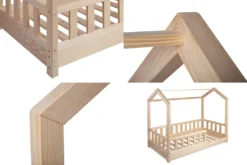 Alije Kieferholz Hausbett, 140x200 Cm, Mit Rausfallschutz, Kinderbett, Mit Lattenrost, Massiv Und Solide -Kinderbett Geschäft c16c0134ccbcc1126c7dd74fee4853be