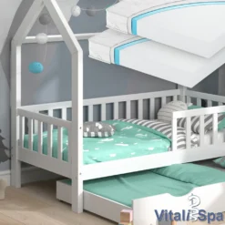 VitaliSpa Kinderbett Hausbett Gästebett Wiki Weiß 80x160cm Schublade Matratzen -Kinderbett Geschäft c20a2d8d4d4b25b178a456932283ce34