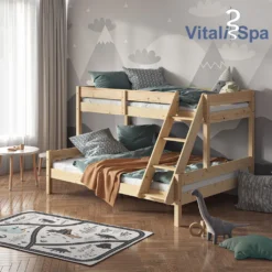 VitaliSpa Hochbett Everest Natur 140x200 Cm Massivholz -Kinderbett Geschäft c330037e66aff1c13decd5627340ac53